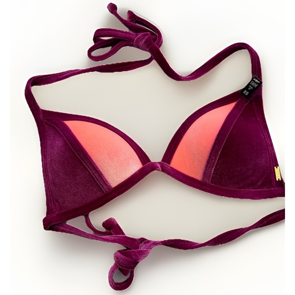 Victoria Secret‎ PINK Triangle Womens Size XS Bikini Top Swimwear Velvet NWT